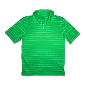Champion Duo Dry Green Horizontal Stripes Golf Short Sleeve Polo Tee Shirt
